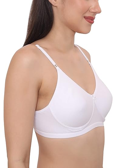 GLAMORAS Women’s Soft Poly Cotton Wirefree Everyday Bra – Non-Padded T-Shirt Bra with Adjustable Straps